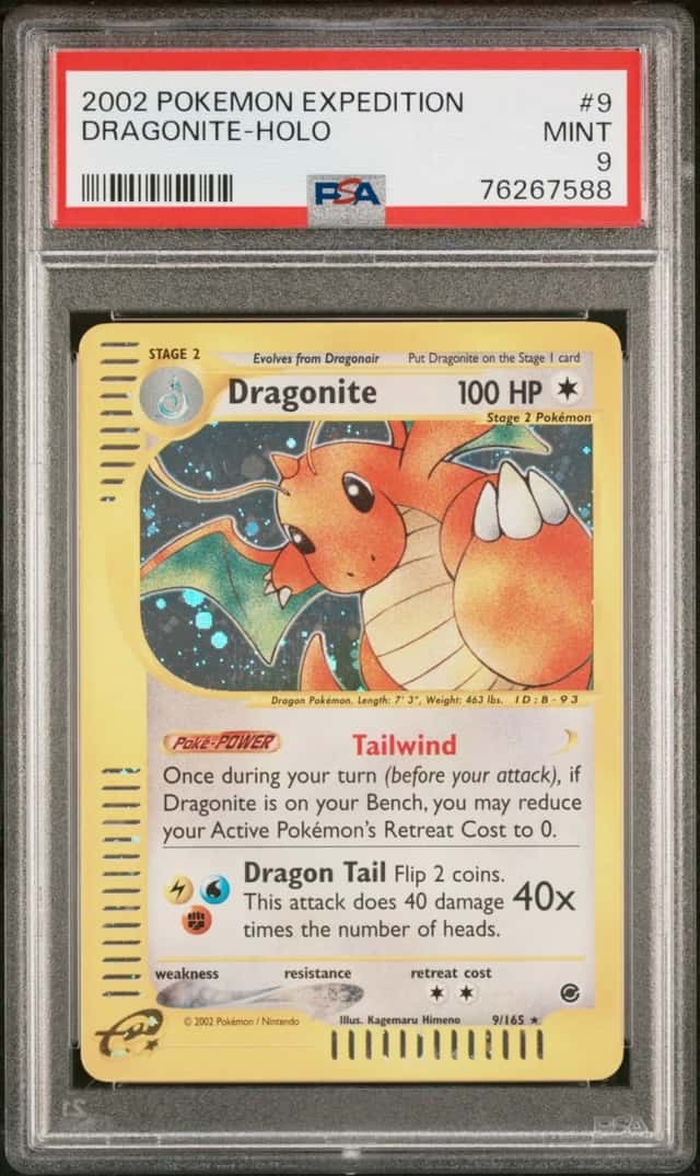 Pokemon Dragonite Holo Expedition 9/165 PSA 9 Mint