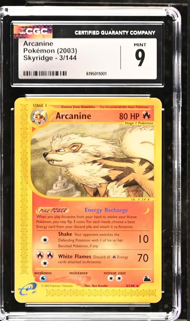 Nintendo Pokémon TCG Skyridge Arcanine Holo Rare 3/144 2003 CGC 9