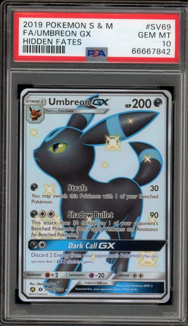 Pokemon Umbreon Gx Hidden Fates SV69/SV94 PSA 10 Gem Mint