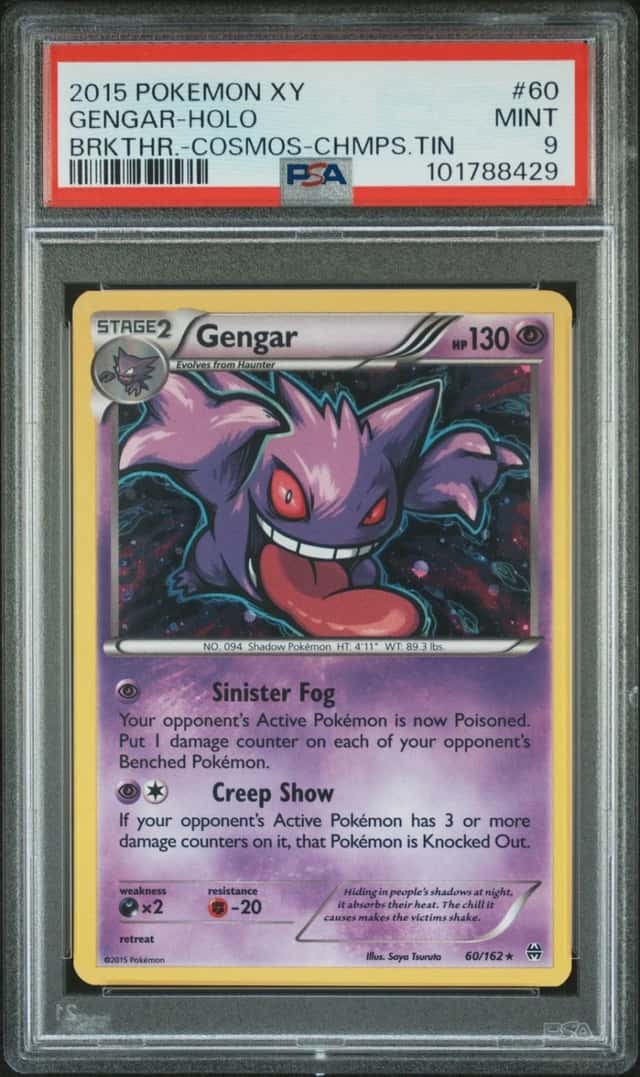 Pokemon Gengar Holo Breakthrough 60/162 Cosmos-Champions Tin PSA 9 Mint