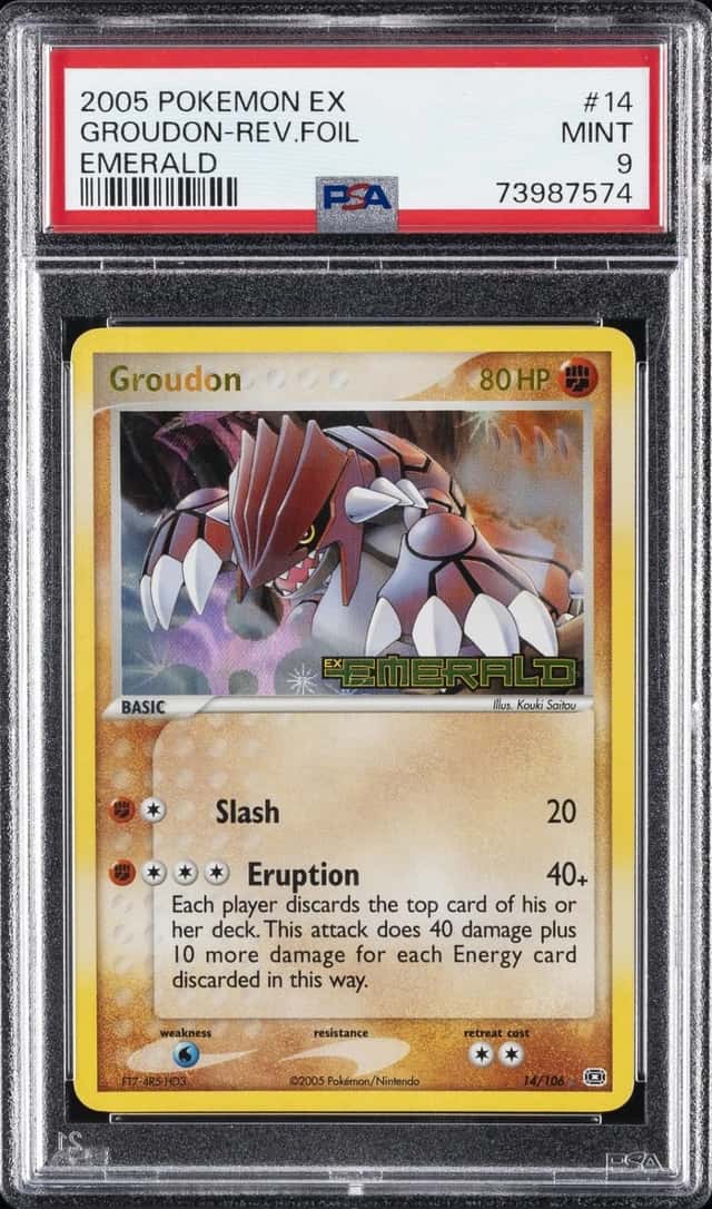 Pokemon Groudon Reverse Holo Emerald 14/106 PSA 9 Mint