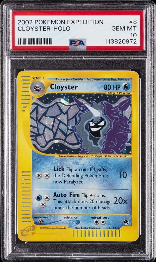 Pokemon Cloyster Holo Expedition 8/165 PSA 10 Gem Mint