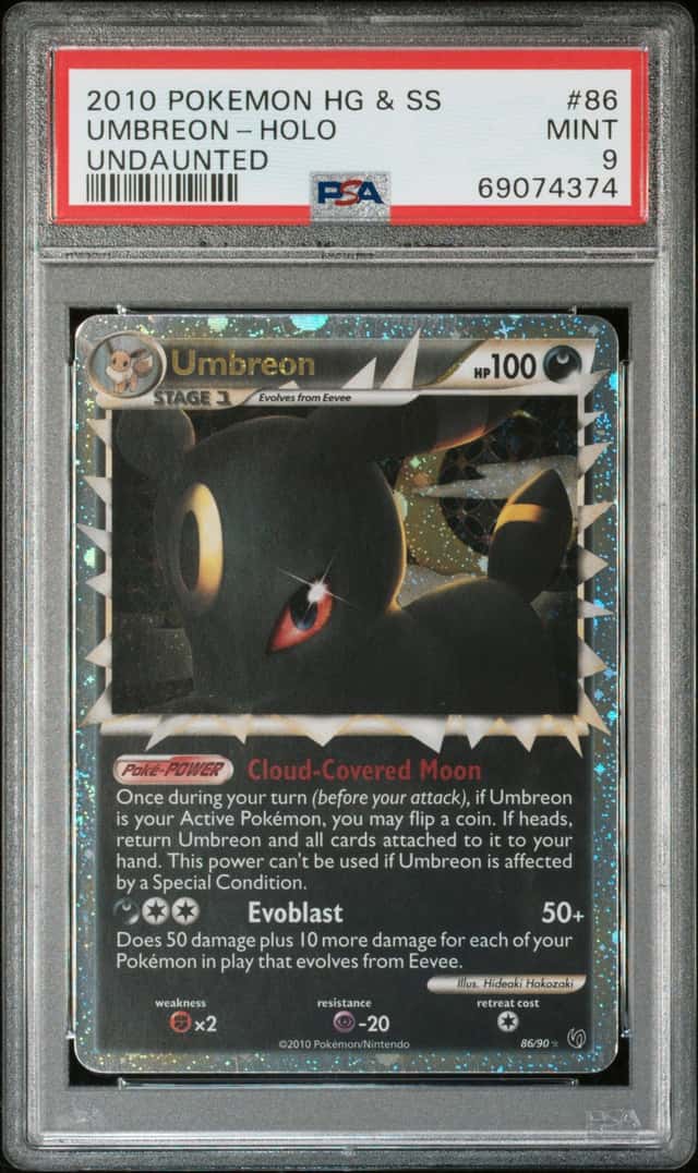 Pokemon Umbreon Prime Holo Heartgold & Soulsilver Undaunted 86/123 PSA 9 Mint