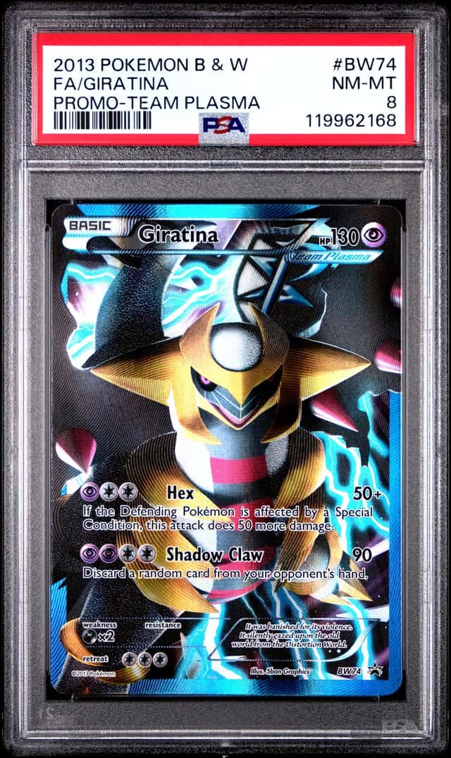 2013 POKEMON BLACK & WHITE PROMO #BW74 FA/GIRATINA PROMO-TEAM PLASMA PSA 8 NM-MT