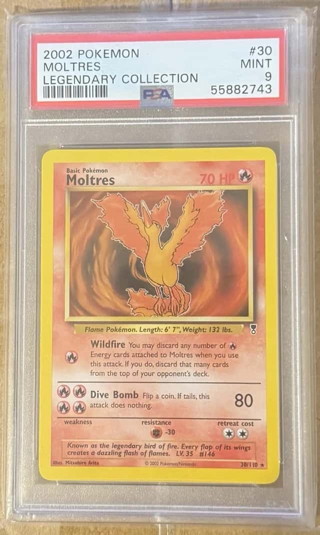 2002 Pokemon Legendary Collection Moltres 30/110 Regular Rare English PSA 9
