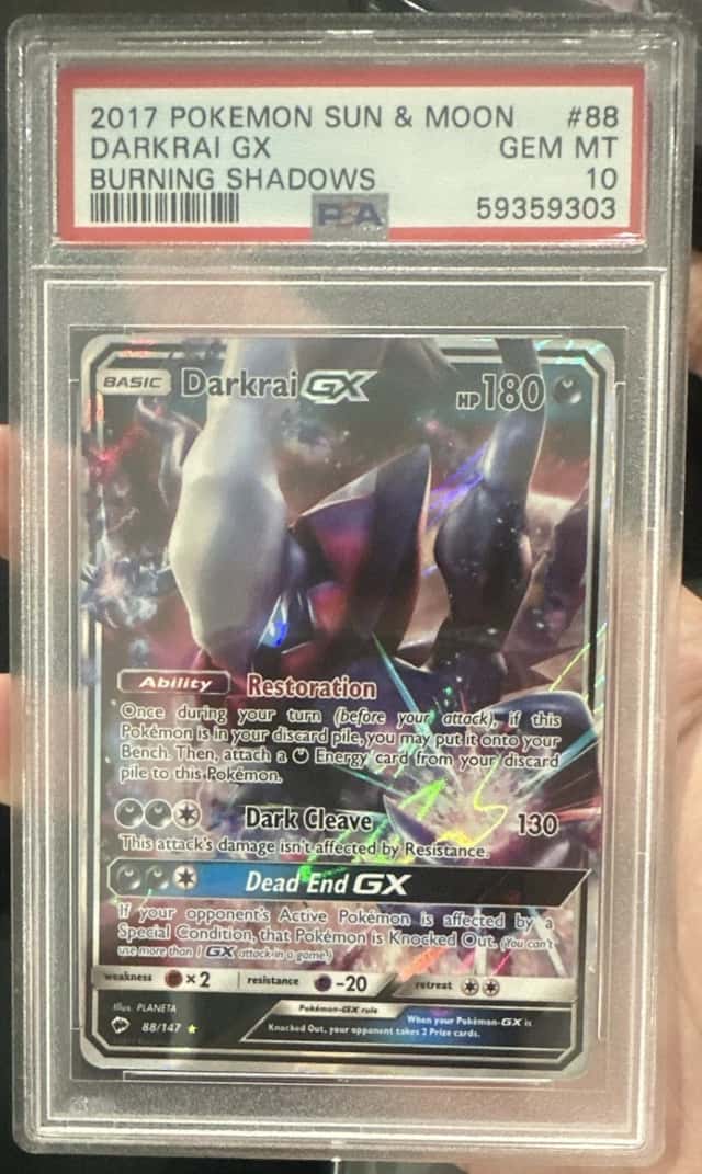 2017 Pokemon Burning Shadows Darkrai GX 88/147 Holo PSA 10 Cert 59359303