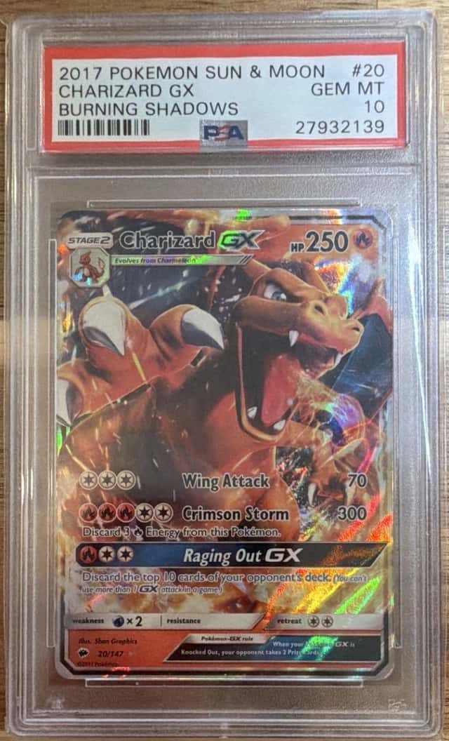 Pokemon Charizard GX Burning Shadows Holo Ultra Rare #20/147 2017 PSA 10