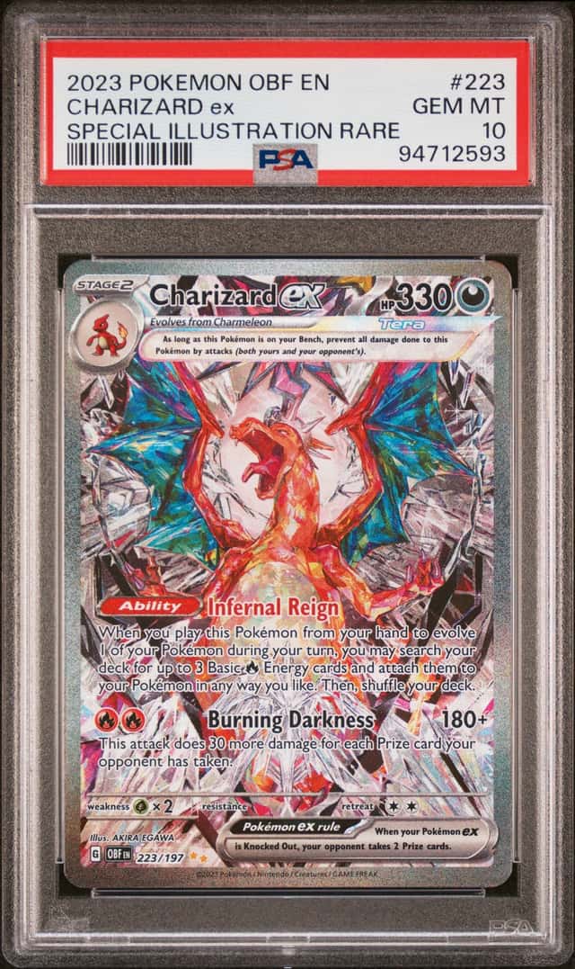 Pokemon 2023 Charizard ex Obsidian Flames SIR Holo PSA 10 #223