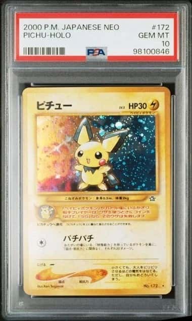2000 Pokemon Japanese Neo Genesis #172 Pichu Holo PSA 10 GEM MINT