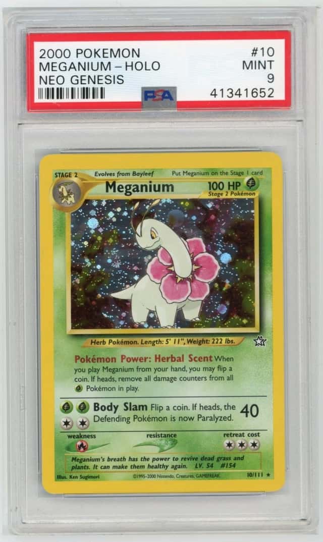 2000 POKEMON NEO GENESIS #10 MEGANIUM-HOLO PSA 9