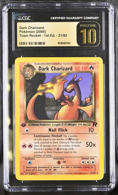 2000 1st Edition Dark Charizard Pokemon Team Rocket #21 CGC Pristine 10 