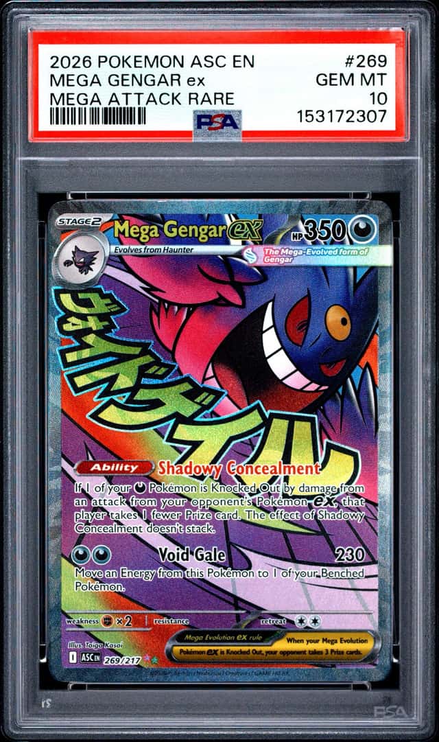 2026 Pokemon ASC EN #269 Mega Gengar ex Mega Attack Rare PSA 10 GEM MINT