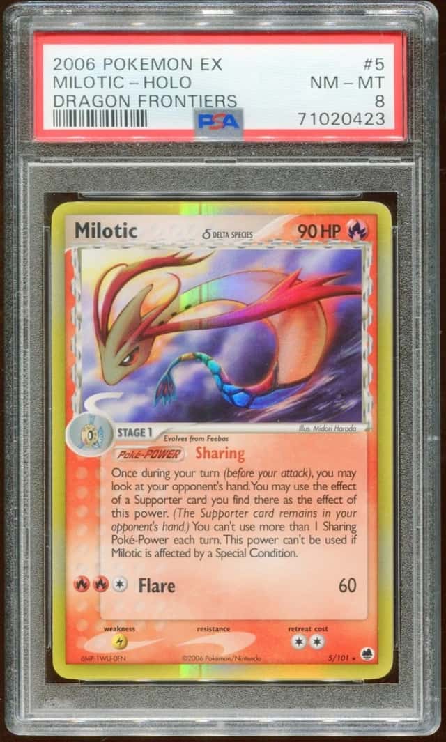 2006 POKEMON EX DRAGON FRONTIERS MILOTIC #5/101 RARE HOLO FOIL PSA 8 E10
