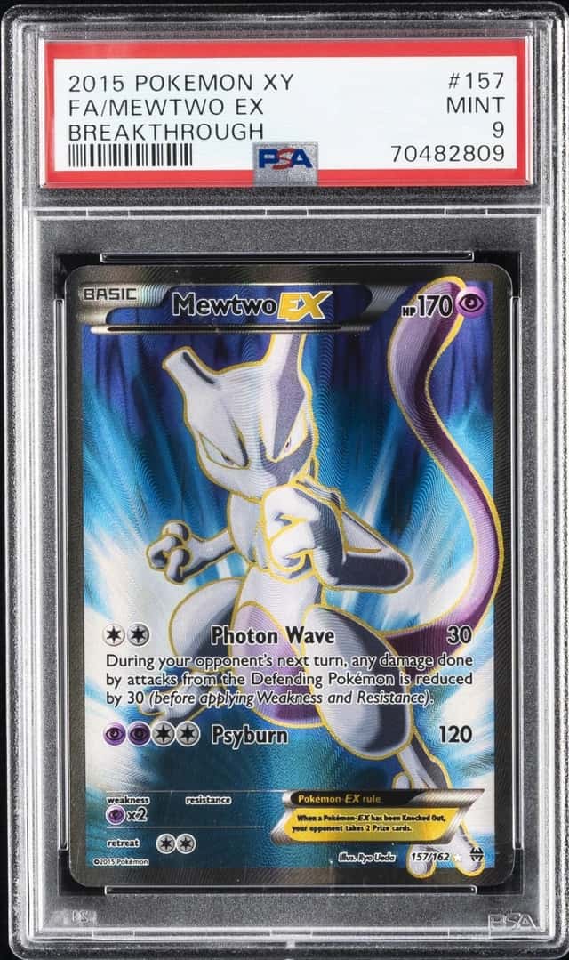 2015 POKEMON XY BREAKTHROUGH #157 FULL ART/MEWTWO EX PSA 9