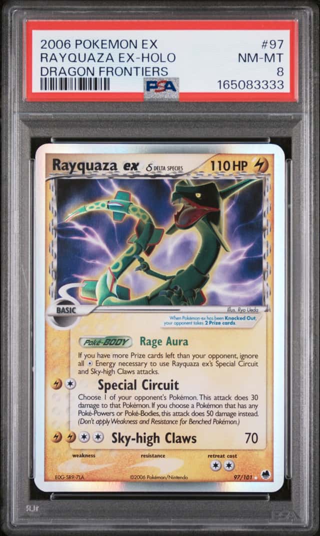 Pokemon PSA 8 Rayquaza ex Holo Delta 2006 97/101 EX Dragon Frontiers English