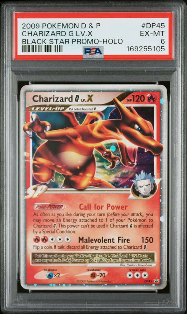 Pokemon 2009 Black Star Promo Charizard G Lv.X DP45 Holo PSA 6