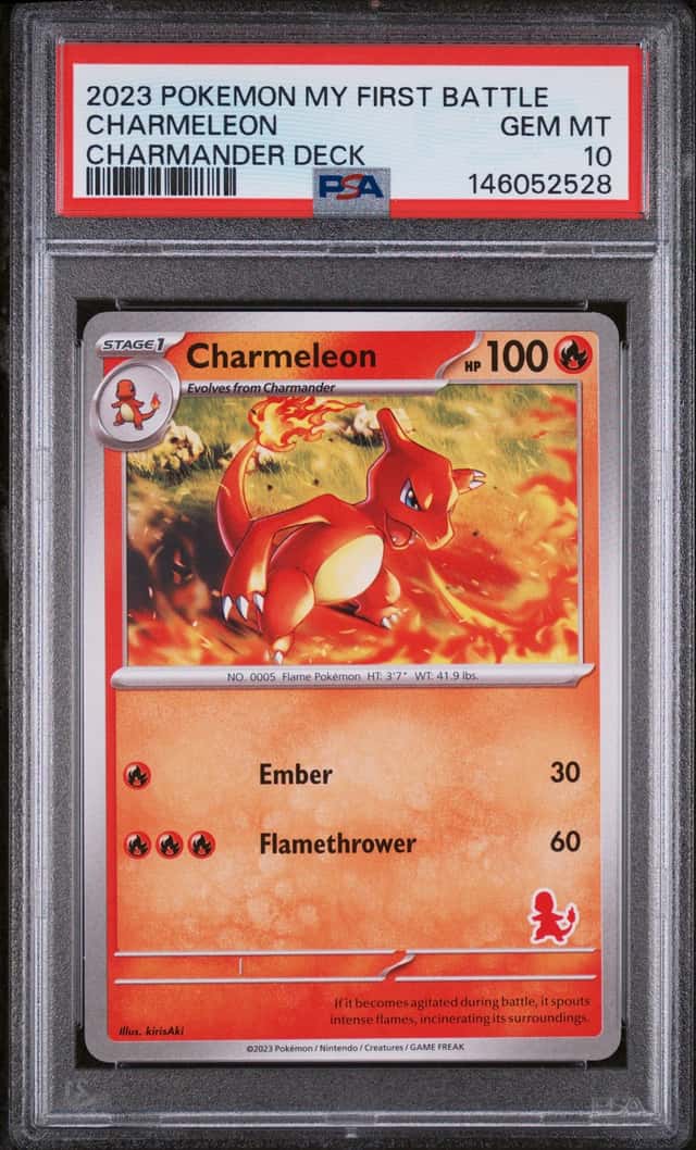 POKEMON TCG CHARMELEON PSA 10 MY FIRST BATTLE - CHARMANDER DECK STAMP 🔥 🦎 
