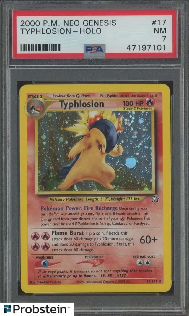 2000 Pokemon Neo Genesis #17 Typhlosion Holo PSA 7 NM