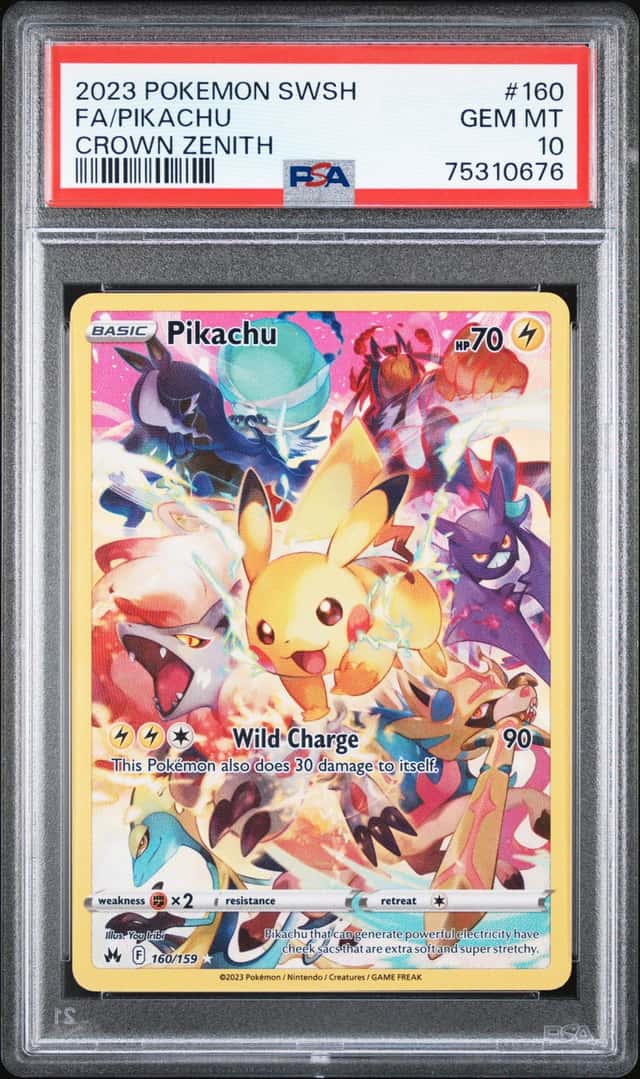 PIKACHU 2023 POKEMON CROWN ZENITH 160/159 FULL ART PSA 10 Q3963-7