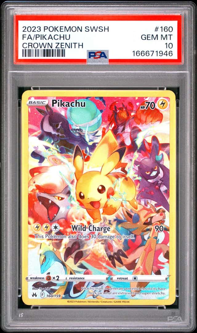 PIKACHU 2023 POKEMON CROWN ZENITH 160/159 FULL ART PSA 10 B Q3963-7