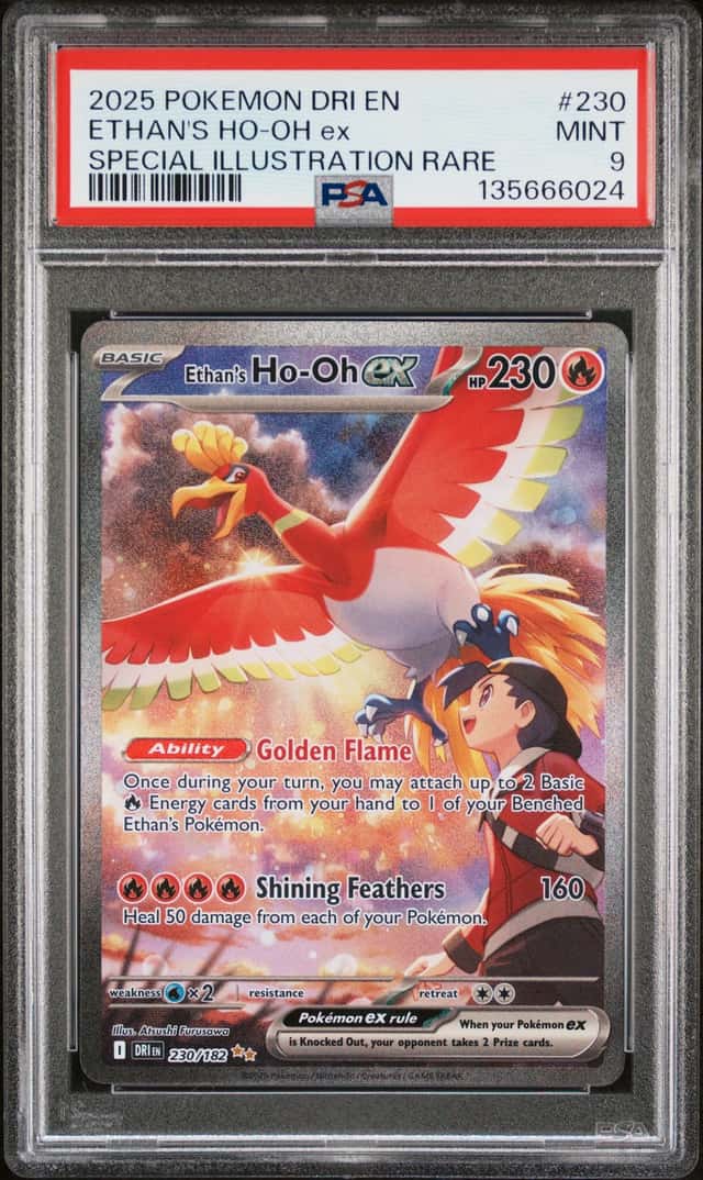 Pokemon Ethan's Ho-Oh EX Destined Rivals 230/182 Special Illustration Rare PSA 9
