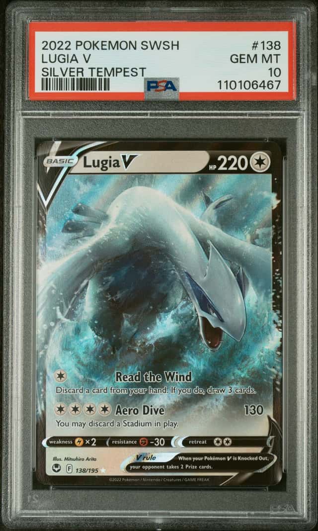 LUGIA V 2022 POKEMON SILVER TEMPEST 138/195 ULTRA RARE PSA 10 Q3963-7