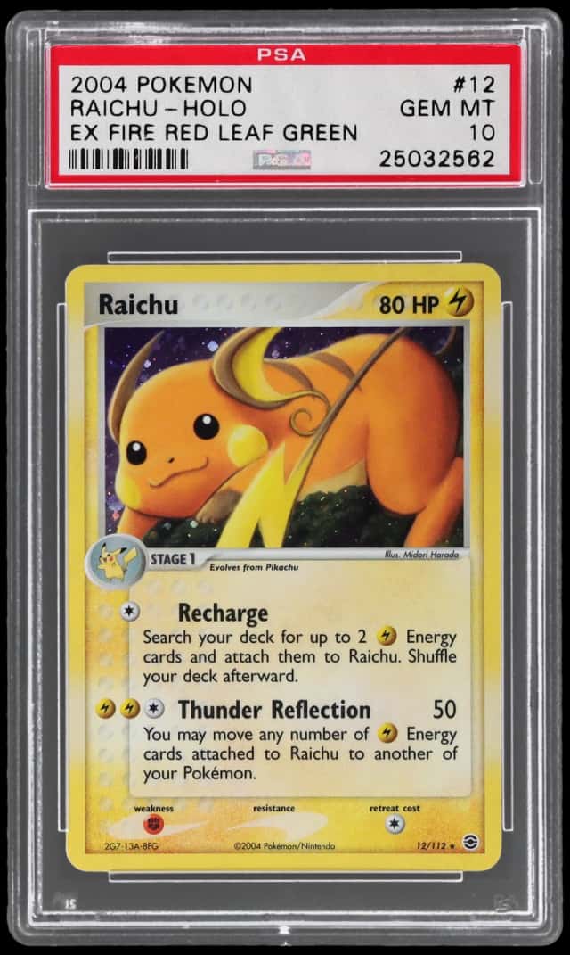 2004 Pokemon Ex Fire Red Leaf Green Holo Raichu #12