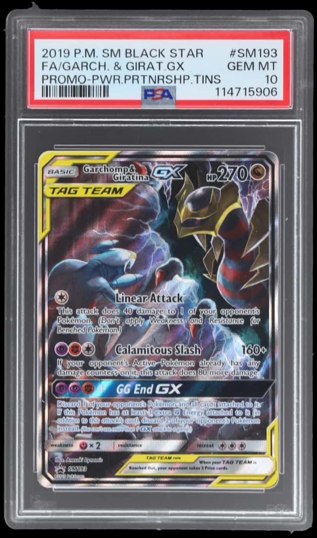 2019 Pokemon Sun and Moon Black Star Promo Power Partnership Tins Garchomp/Giratina Gx #SM193