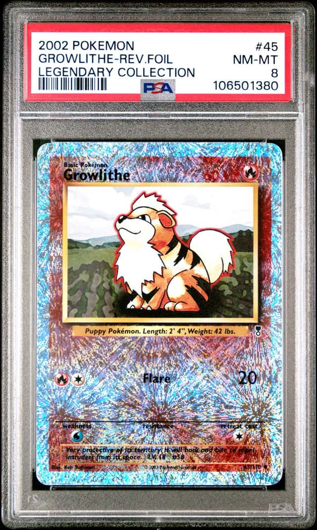2002 Pokemon Legendary Collection Reverse Holo Growlithe #45