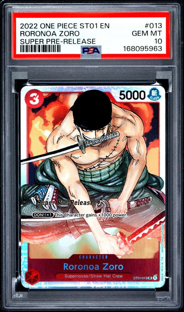 2022 ONE PIECE STARTER DECK ST01-STRAW HAT CREW #013 RORONOA ZORO PSA 10