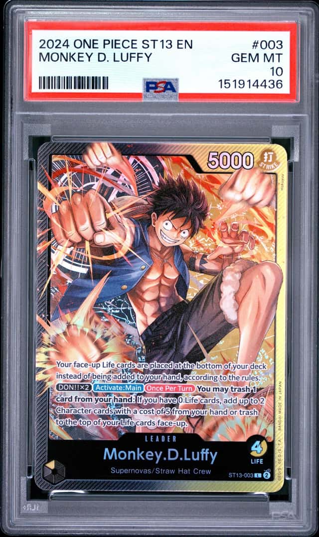 2024 ONE PIECE PREMIUM CARD COLLECTION LEADER ST #003 MONKEY D. LUFFY PSA 10