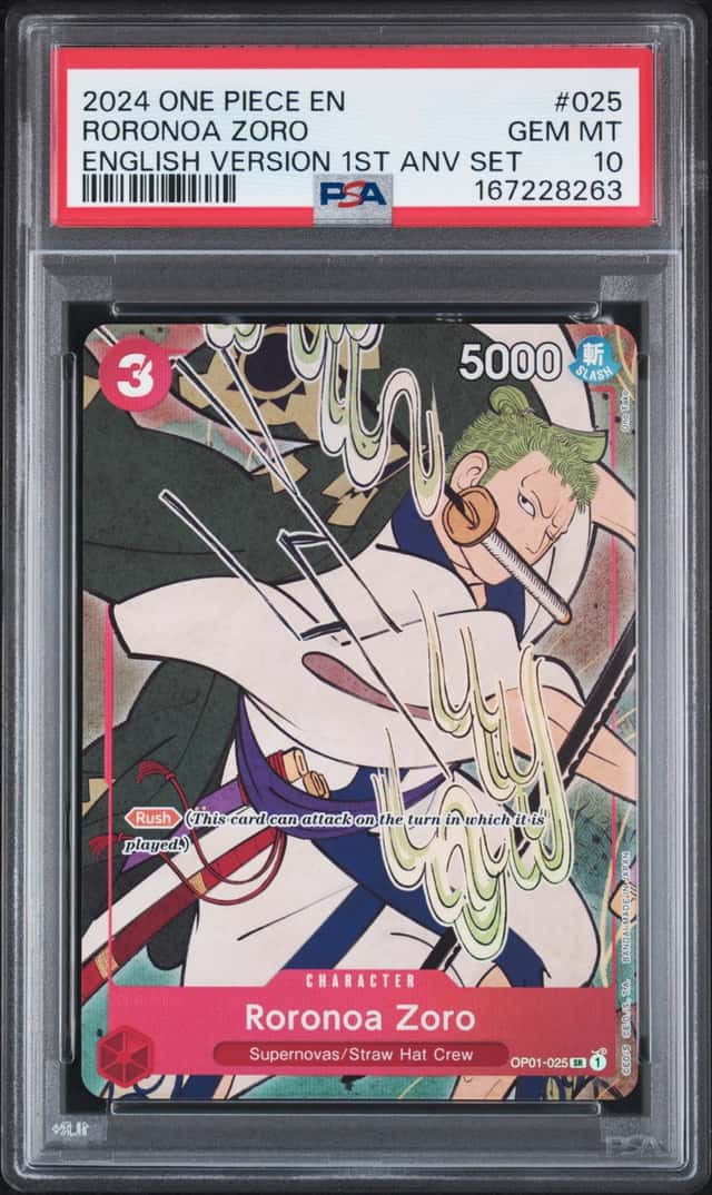 2024 One Piece 1st Prospect Anniversary Roronoa Zoro Promo #OP01-025 PSA 10