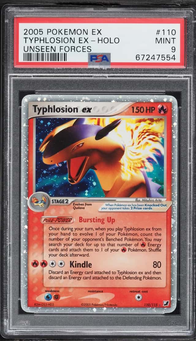 2005 Pokemon EX Unseen Forces Holo Typhlosion EX #110 PSA 9 MINT