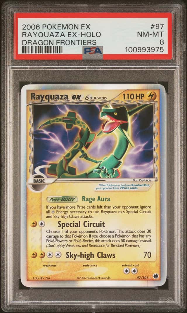 2006 Pokemon EX Dragon Frontiers Holo Rayquaza EX #97 PSA 8 NM-MT