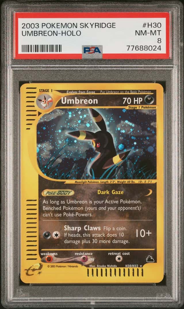 2003 Pokemon Skyridge Holo Umbreon #H30 PSA 8 NM-MT