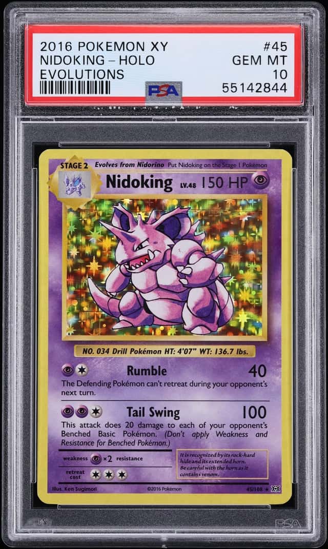 2016 Pokemon XY Evolutions Holo Nidoking #45 PSA 10 GEM MINT