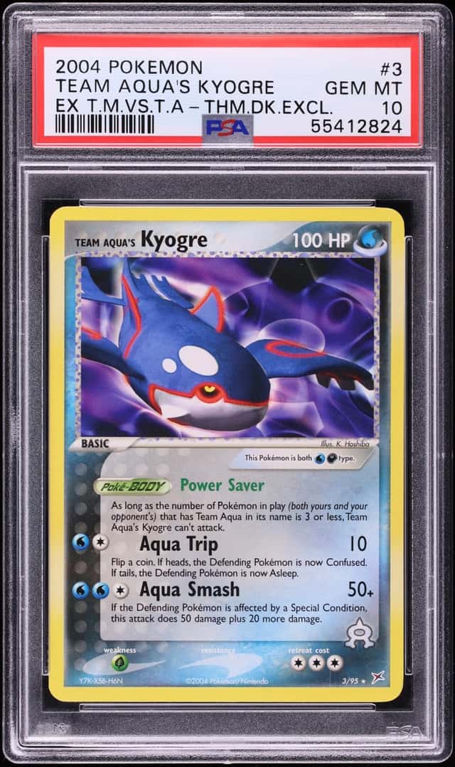 2004 Pokemon EX Team Magma VS Aqua Theme Deck Team Aqua's Kyogre #3 PSA 10 GEM MINT