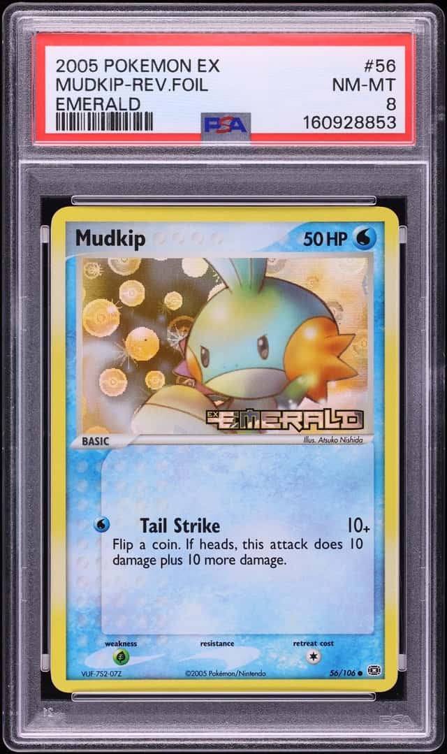 2005 Pokemon EX Emerald Reverse Holo Mudkip #56 PSA 8 NM-MT