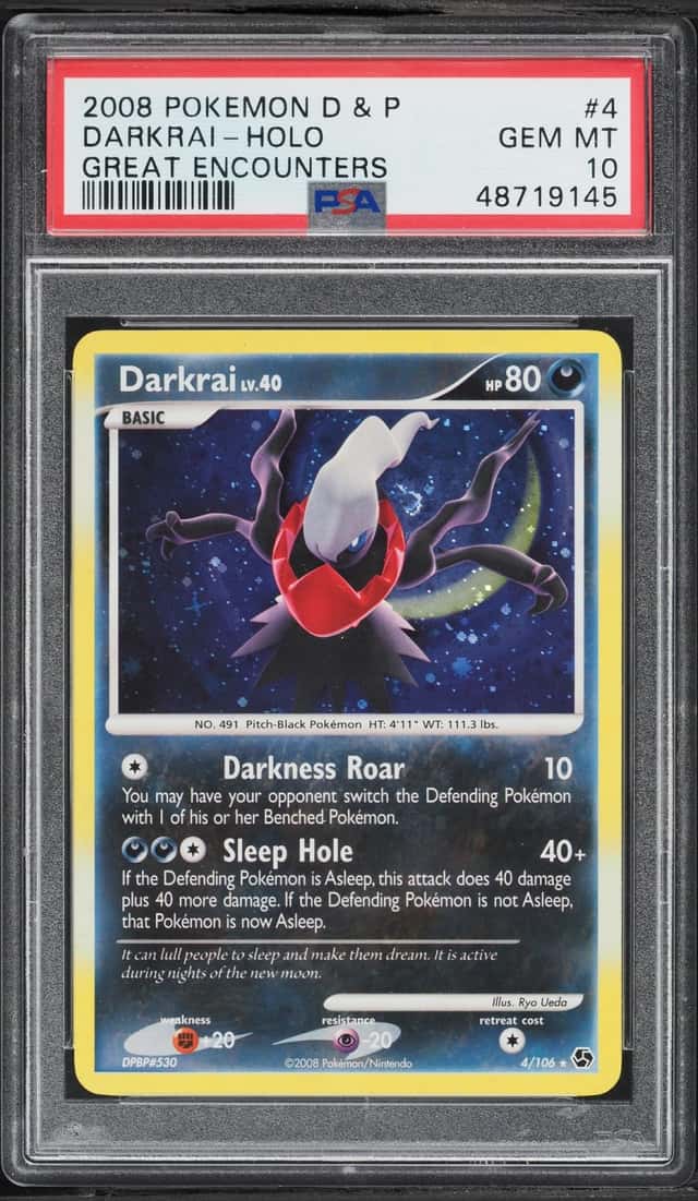 2008 Pokemon Diamond & Pearl Great Encounters Holo Darkrai #4 PSA 10 GEM MINT