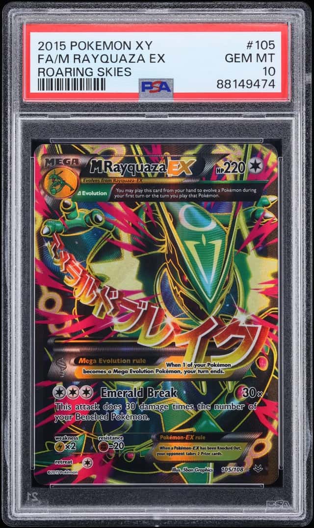 2015 Pokemon XY Roaring Skies Full Art M Rayquaza Ex #105 PSA 10 GEM MINT