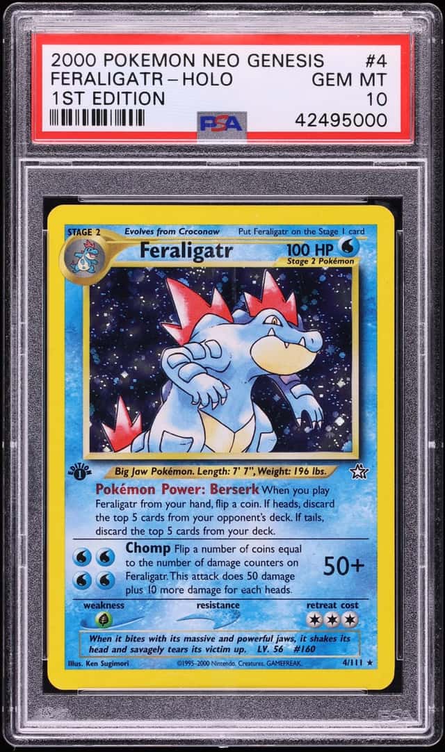 2000 Pokemon Neo Genesis 1st Edition Holo Feraligatr #4 PSA 10 GEM MINT