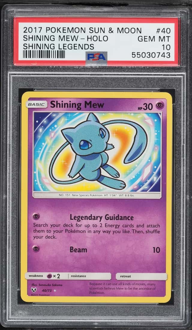 2017 Pokemon Sun & Moon Shining Legends Holo Shining Mew #40 PSA 10 GEM MINT