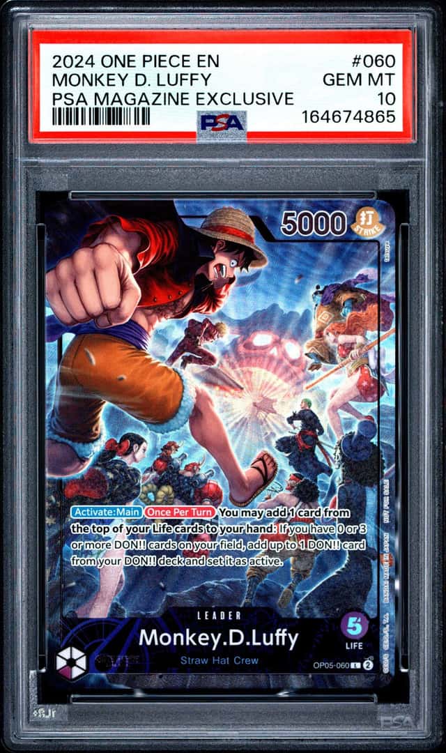 2024 One Piece Promo PSA Magazine Exclusive Leader Monkey D. Luffy #OP05-060 PSA 10 GEM MINT