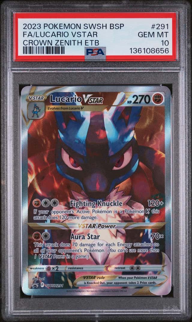 Lucario VSTAR SWSH291 PSA 10 Full Art Promo 2023 Crown Zenith Pokemon English