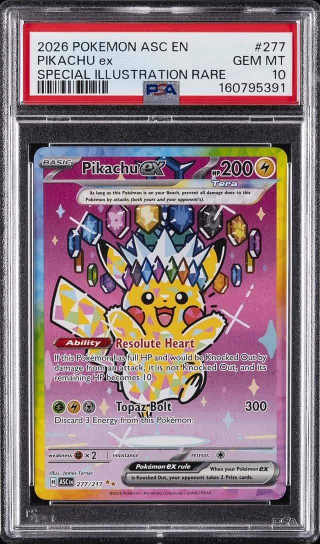 2026 POKEMON ASC EN-ASCENDED HEROES SPECIAL ILLUSTRATION RARE PIKACHU EX PSA 10