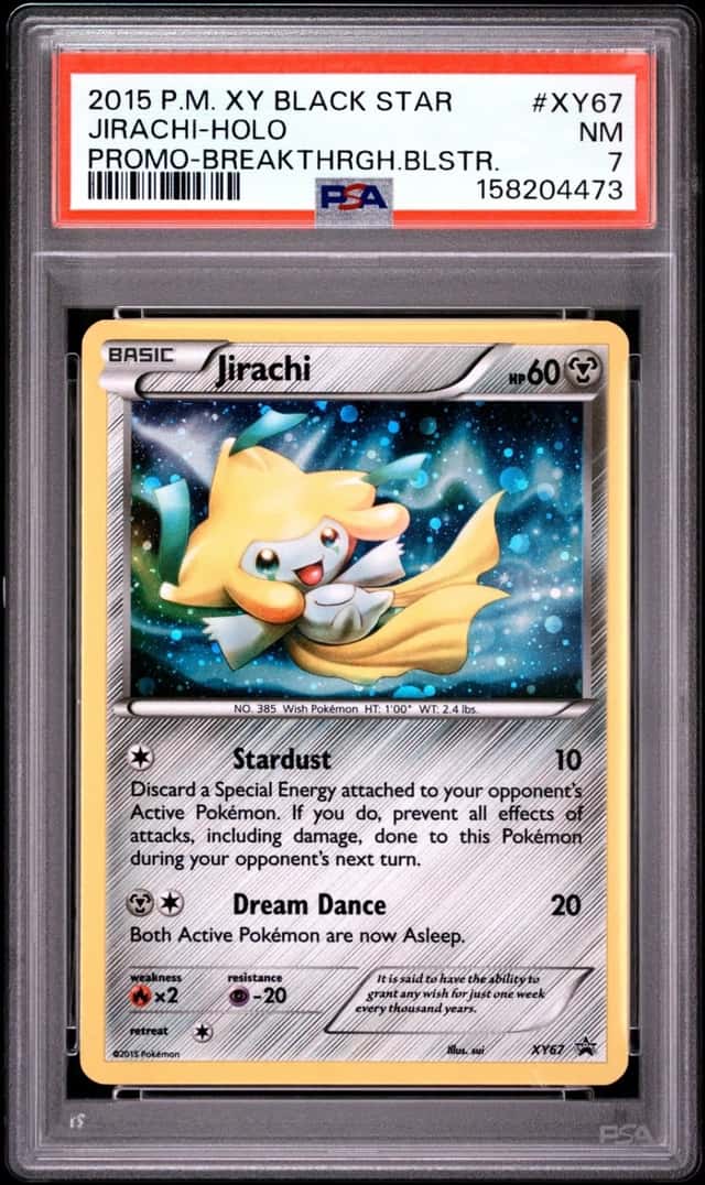 2015 POKEMON XY BLACK STAR PROMOS BREAKTHROUGH BLISTER #XY67 JIRACHI-HOLO PSA 7
