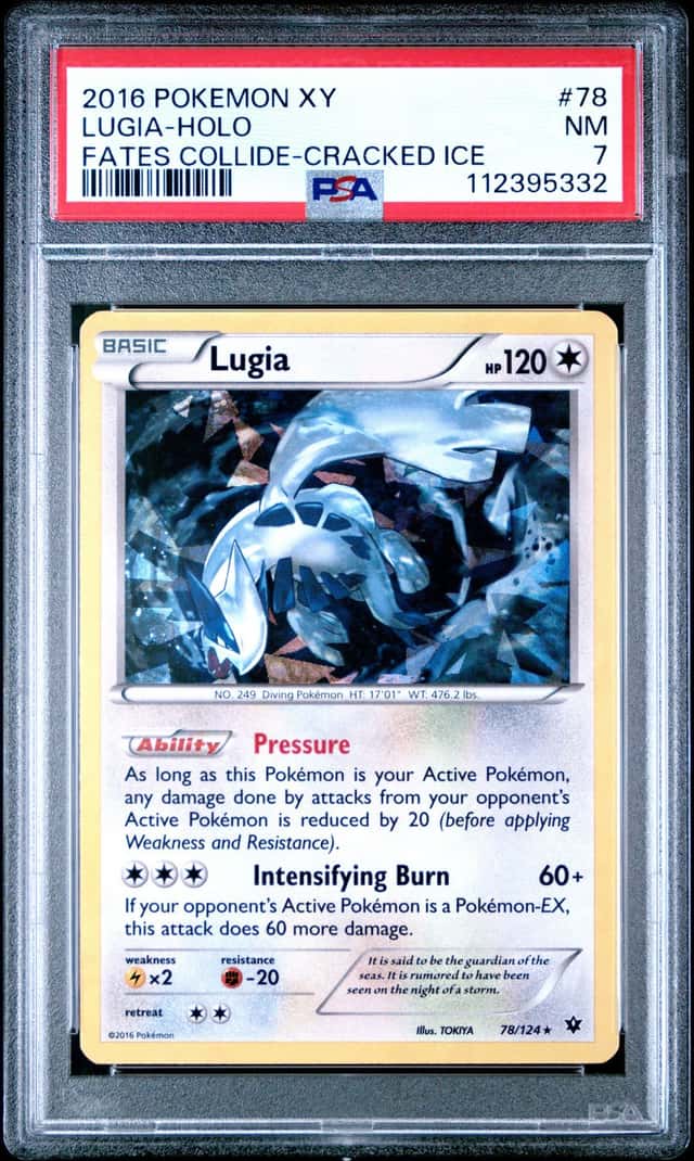 Pokémon TCG Lugia Fates Collide 78/124 Exclusive Cracked Ice Holo PSA 7