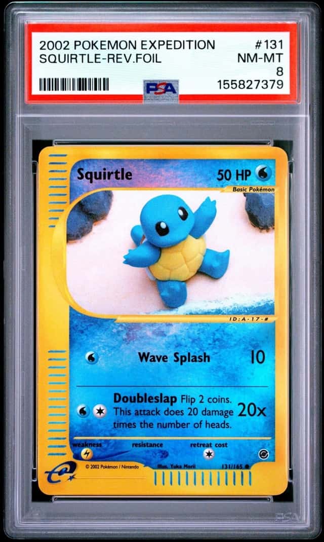 Pokemon Squirtle Reverse Holo Expedition 131/165 PSA 8
