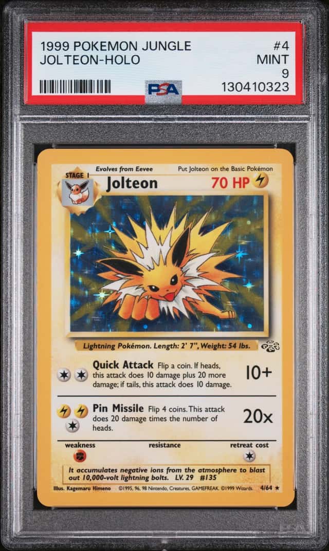 Pokemon Jolteon Holo Jungle Unlimited 4/64 PSA 9 Mint