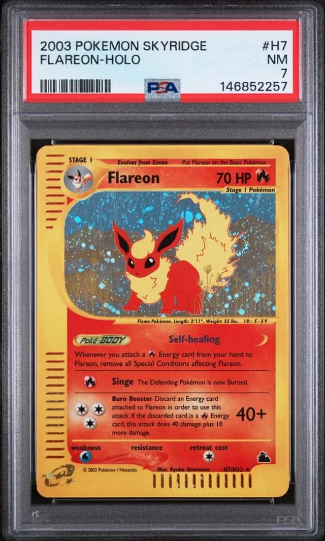 2003 Pokemon Skyridge Flareon Holo #H7 PSA 7